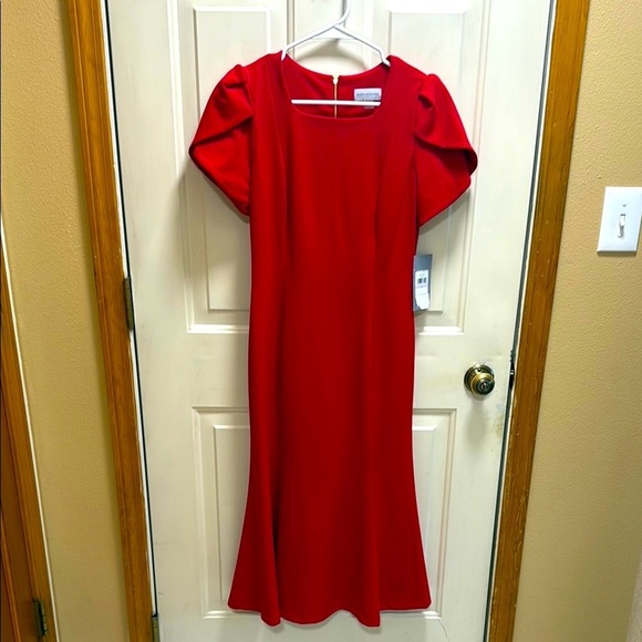 NWT Marc New York Elegant Maxi Red Puff Sleeve Dress size 6 - Picture 1 of 8